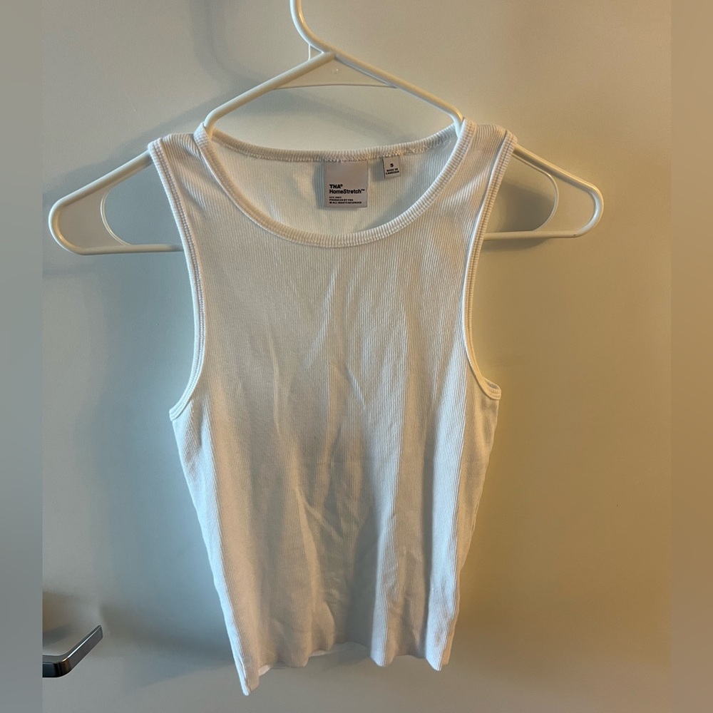 White Ribbed Tank Top - TNA Aritzia